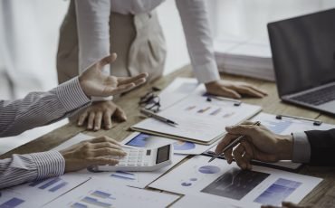 Group of Business People Diverse Brainstorm Meeting Concept, Business people meeting to discuss the situation on the market working in the Office Concept